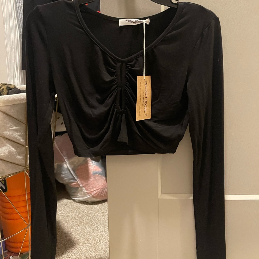 NWT Project social T black crop top